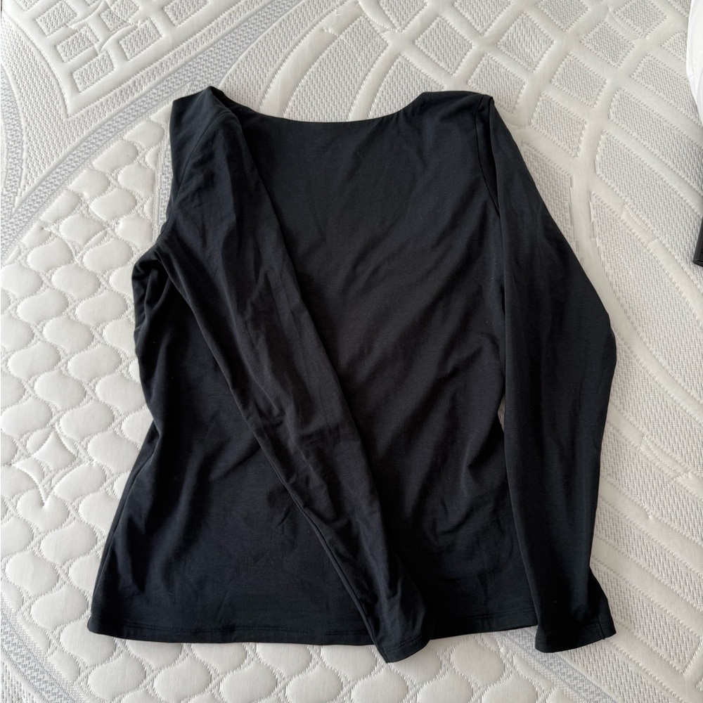 Abercrombie Black Cowl Back Long Sleeve Top – Size L